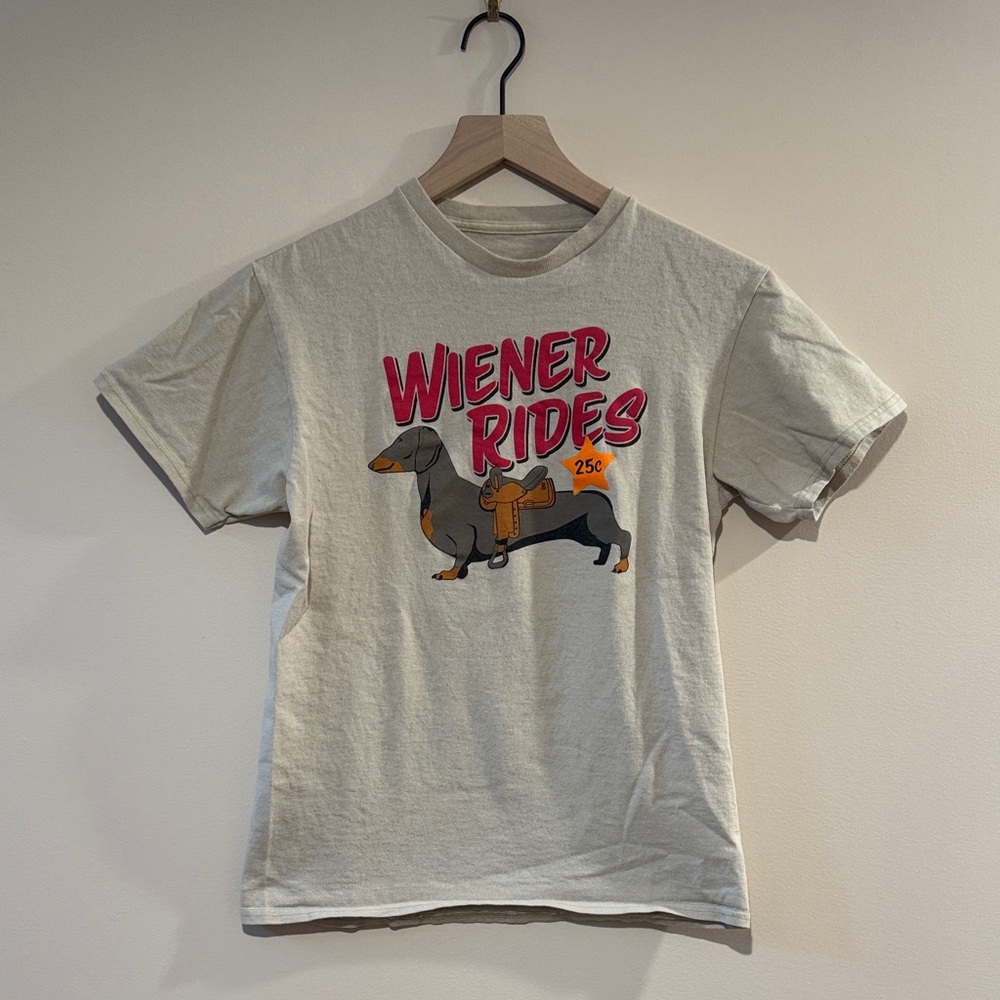 Weiner Rides Dachshund Cowboy Tee Shirt Size Small